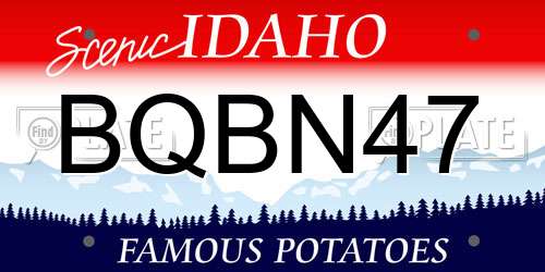 BQBN47 Idaho License Plate