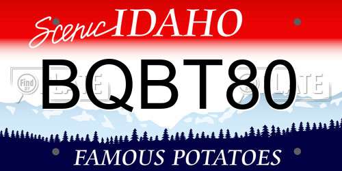 BQBT80 Idaho License Plate