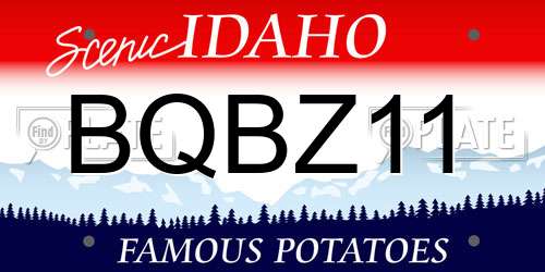BQBZ11 Idaho License Plate