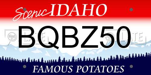 BQBZ50 Idaho License Plate