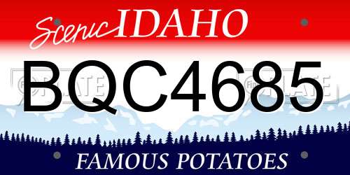 BQC4685 Idaho License Plate
