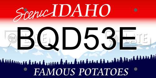 BQD53E Idaho License Plate