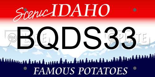 BQDS33 Idaho License Plate