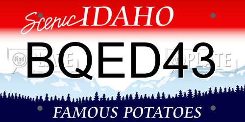 BQED43 Idaho License Plate