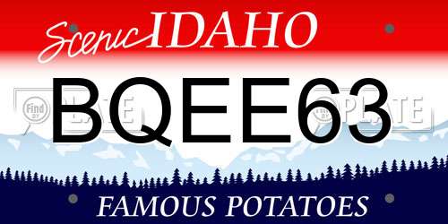 BQEE63 Idaho License Plate