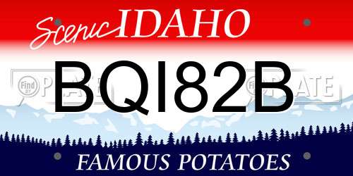 BQI82B Idaho License Plate