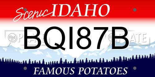 BQI87B Idaho License Plate