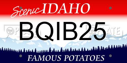 BQIB25 Idaho License Plate