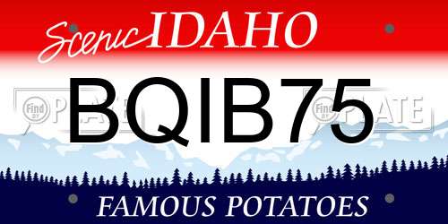 BQIB75 Idaho License Plate