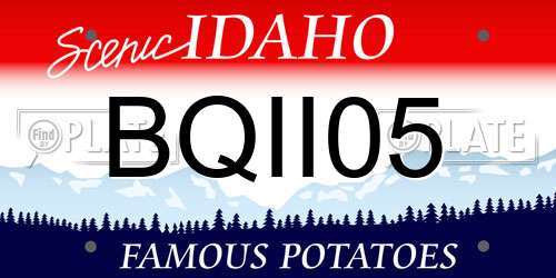 BQII05 Idaho License Plate