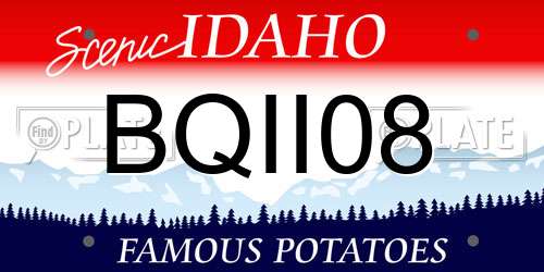 BQII08 Idaho License Plate