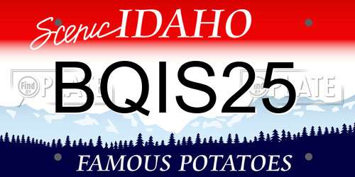 BQIS25 Idaho License Plate
