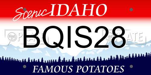 BQIS28 Idaho License Plate