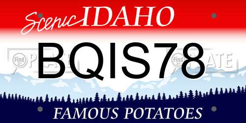 BQIS78 Idaho License Plate