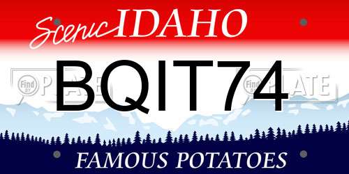 BQIT74 Idaho License Plate