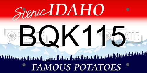 BQK115 Idaho License Plate