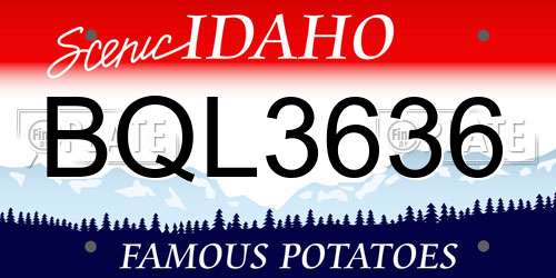 BQL3636 Idaho License Plate