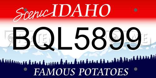 BQL5899 Idaho License Plate