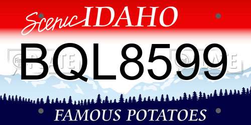 BQL8599 Idaho License Plate