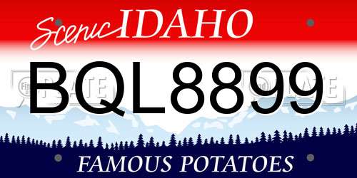 BQL8899 Idaho License Plate