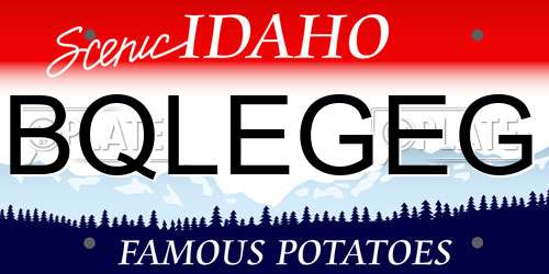 BQLEGEG Idaho License Plate