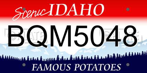 BQM5048 Idaho License Plate