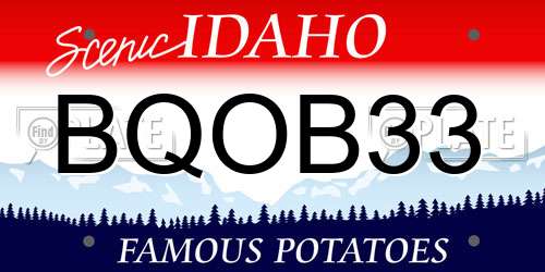 BQOB33 Idaho License Plate
