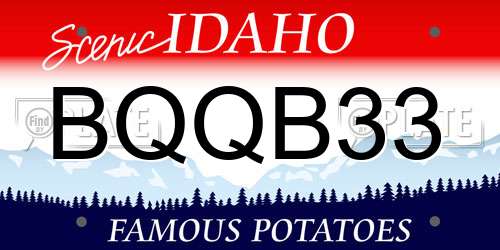 BQQB33 Idaho License Plate