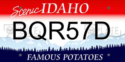 BQR57D Idaho License Plate