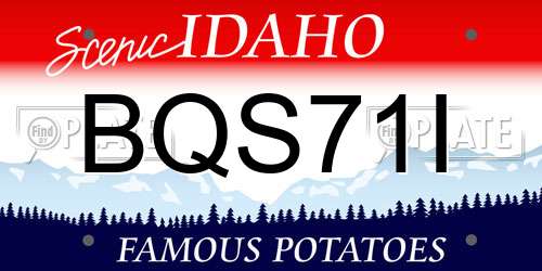 BQS71I Idaho License Plate