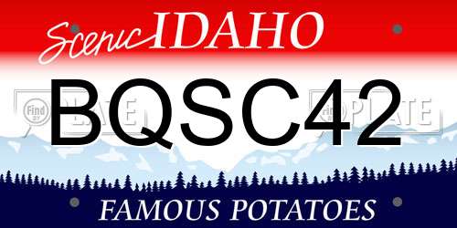 BQSC42 Idaho License Plate