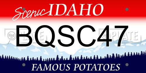 BQSC47 Idaho License Plate