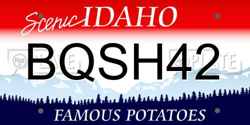 BQSH42 Idaho License Plate