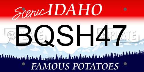BQSH47 Idaho License Plate