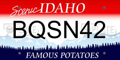 BQSN42 Idaho License Plate