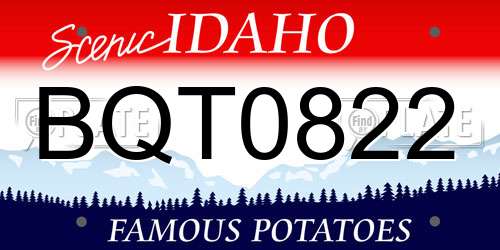 BQT0822 Idaho License Plate