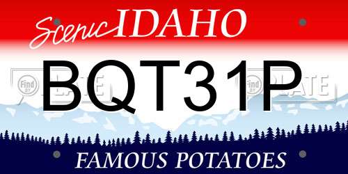 BQT31P Idaho License Plate