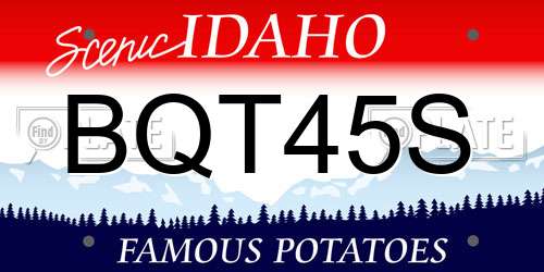 BQT45S Idaho License Plate