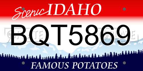 BQT5869 Idaho License Plate