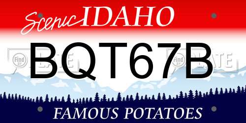 BQT67B Idaho License Plate