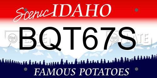 BQT67S Idaho License Plate