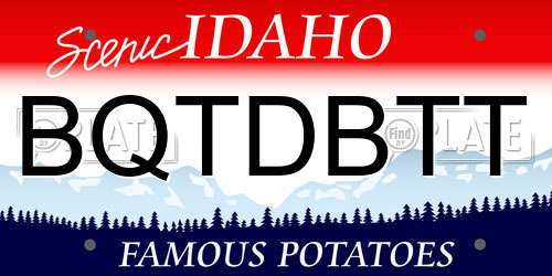 BQTDBTT Idaho License Plate