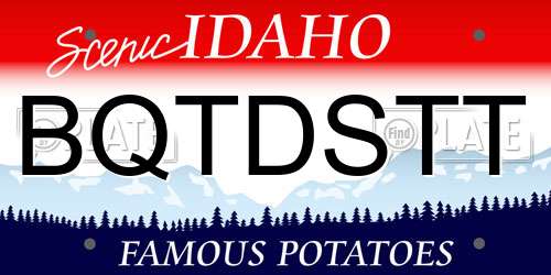 BQTDSTT Idaho License Plate