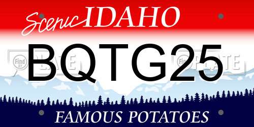 BQTG25 Idaho License Plate