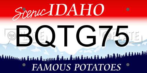 BQTG75 Idaho License Plate