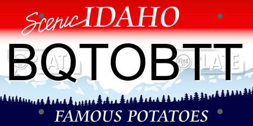 BQTOBTT Idaho License Plate