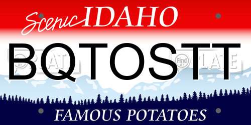 BQTOSTT Idaho License Plate