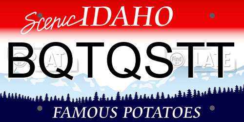BQTQSTT Idaho License Plate