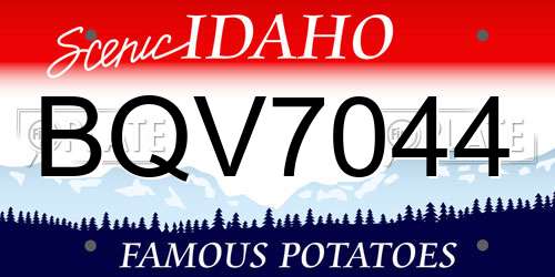 BQV7044 Idaho License Plate