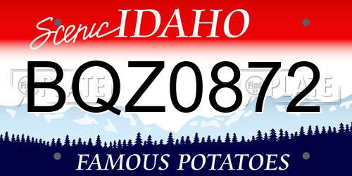 BQZ0872 Idaho License Plate